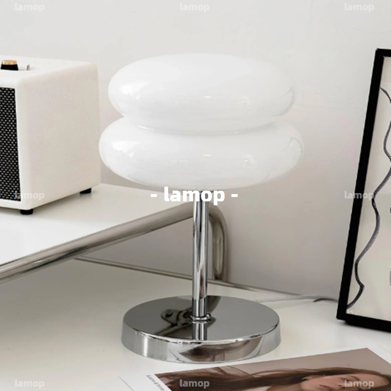 Decor Lighting Lamps - Bauhaus Cream‑Globe Table Lamp Mid‑Century Minimalist