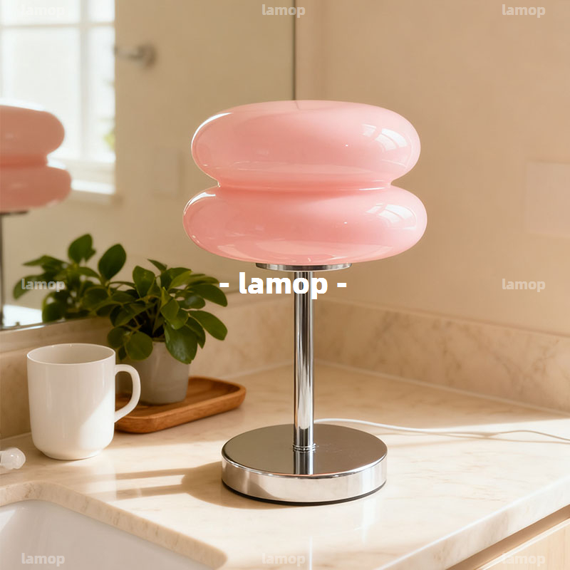 Decor Lighting Lamps - Cream Retro Bedside Table Lamp Mid‑Century