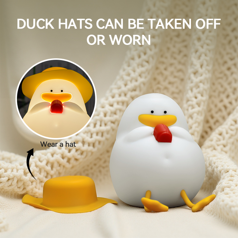 Decor Lighting Lamps - Happy Duck Night Light,Touch-Control Bedside Lamp,Chargable