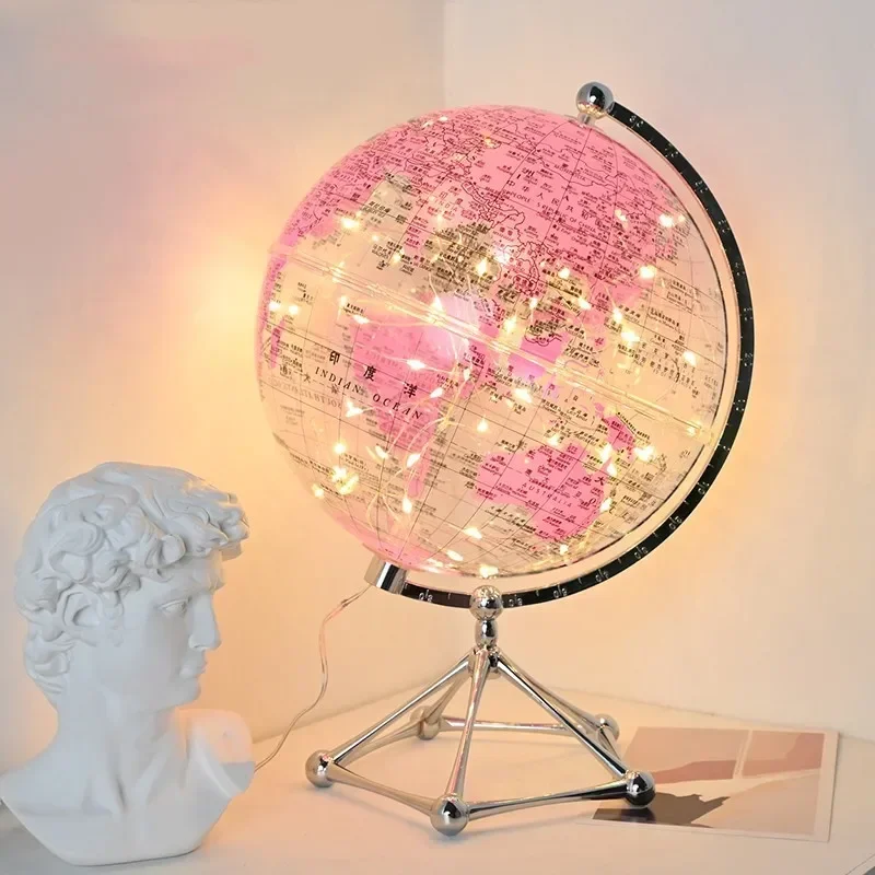Lighting World Decor - Flash LED Light World Globe, Transparent