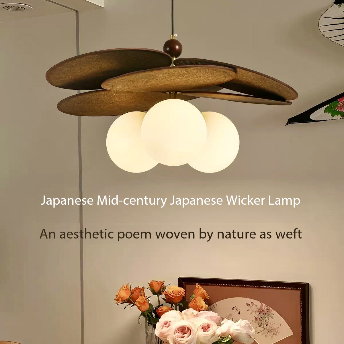 Vintage Rattan Ceiling Chandel - Japanese Lighting Decor review and price