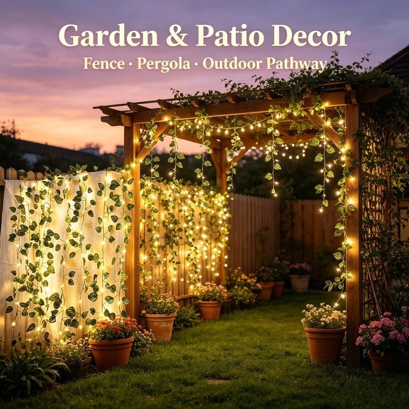2M Artificial Leaf LED String  - Garden Lighting Decor review and price