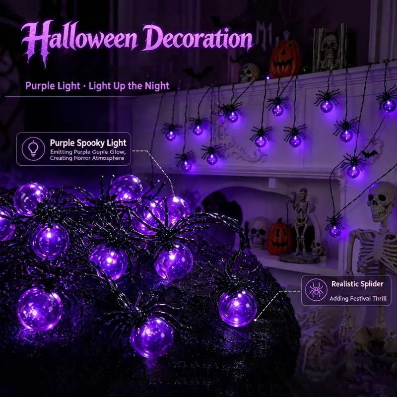 Battery Powered Spider LED Str - Garden Lighting Decor review and price