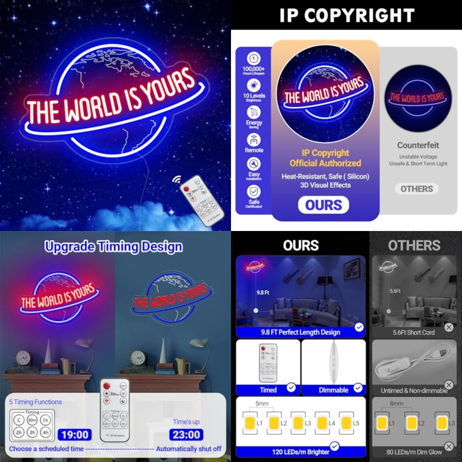 The World Is Yours Neon Sign,  - Lighting World Decor review and price