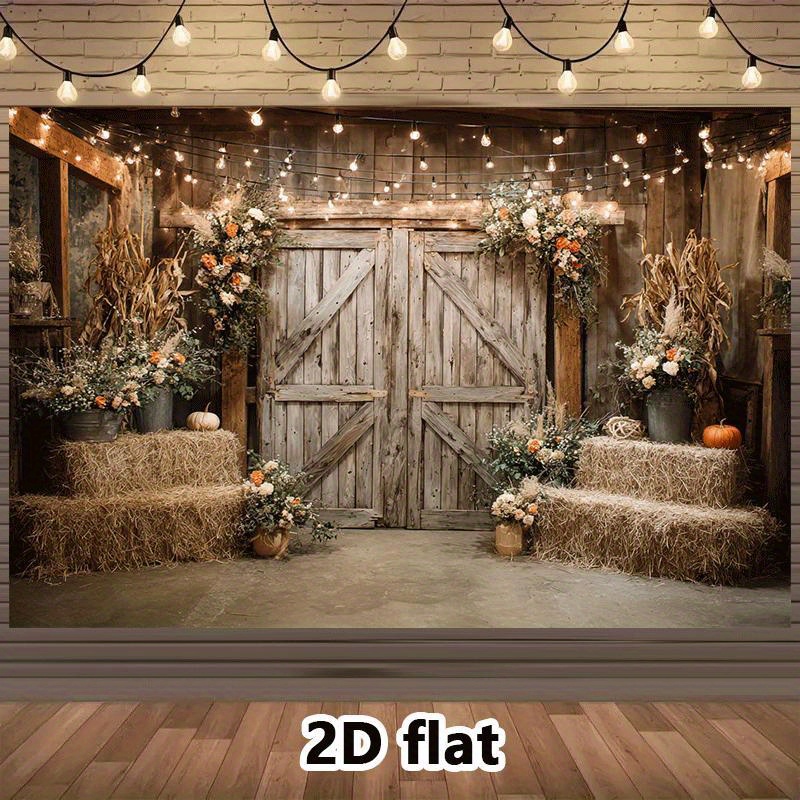 2D Flat, Rustic Barn Tapestry  - Lighting Decor Photos review and price