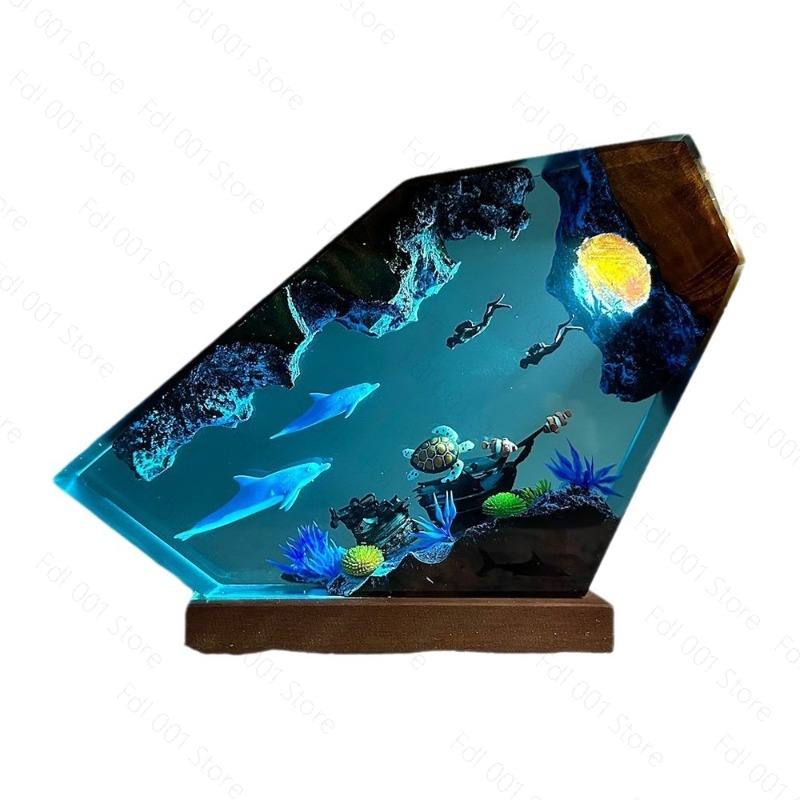 Dolphin and Turtle Resin Night - Lighting World Decor review and price