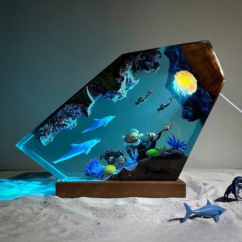 Dolphin and Turtle Resin Night - Lighting World Decor review and price