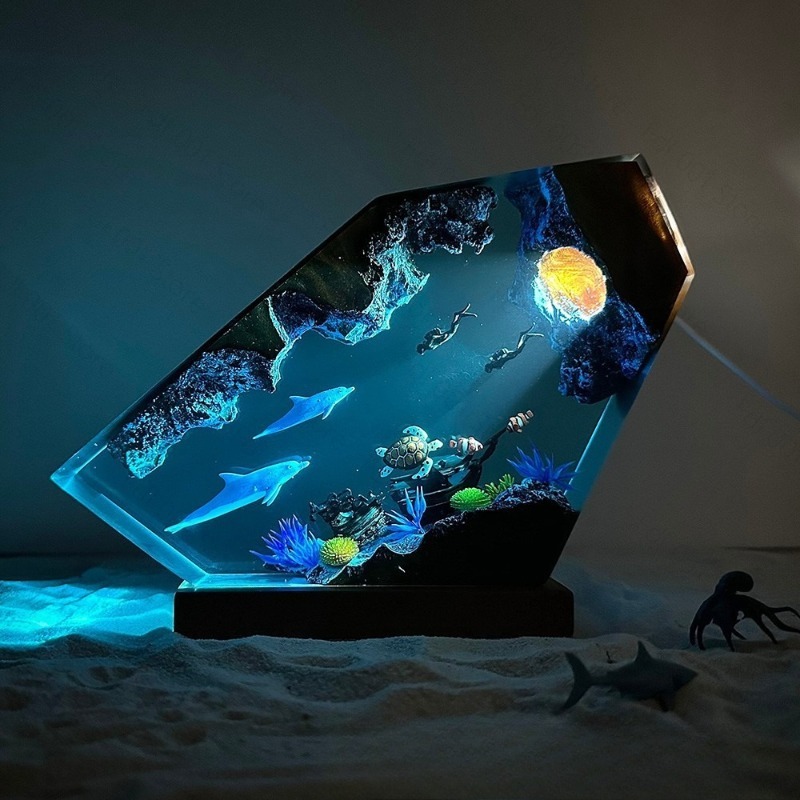 Dolphin and Turtle Resin Night - Lighting World Decor review and price