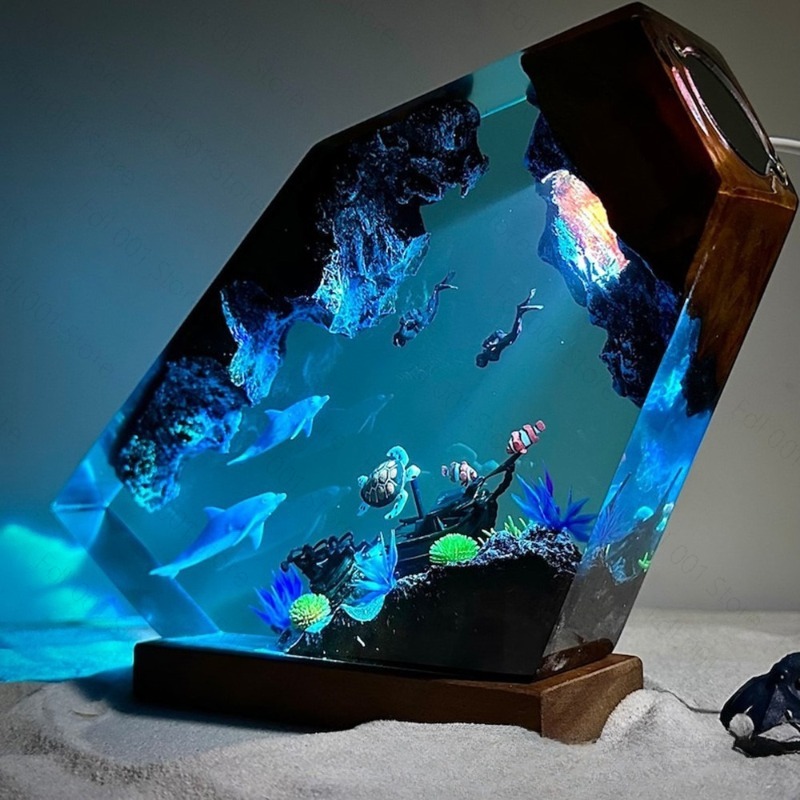 Dolphin and Turtle Resin Night - Lighting World Decor review and price