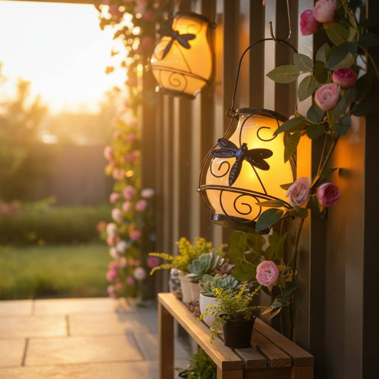 Solar Butterfly Lantern Waterp - Garden Lighting Decor review and price