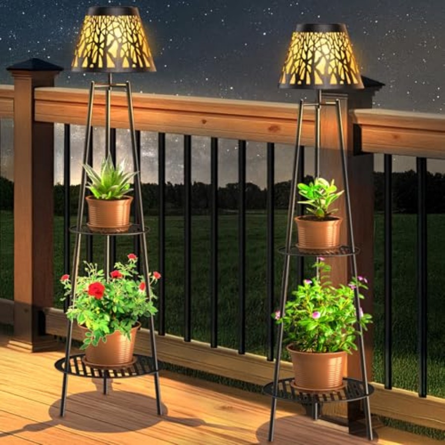 2 Pack Outdoor Solar Floor Lam - Garden Lighting Decor review and price