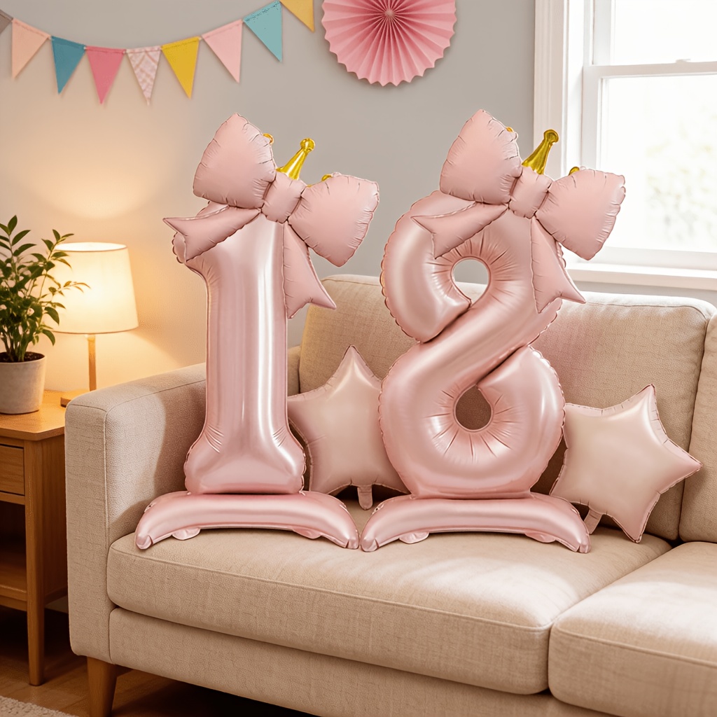 Light Luxury Pink 3D Balloons  - Lighting Decor Photos review and price