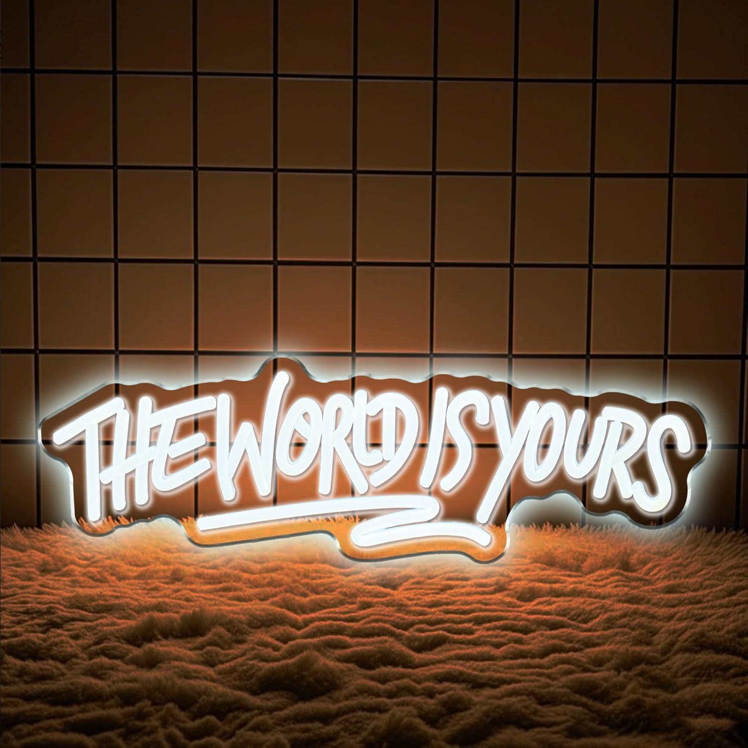 The World is Yours Neon Sign U - Room Lighting Bedroom Decor review and price