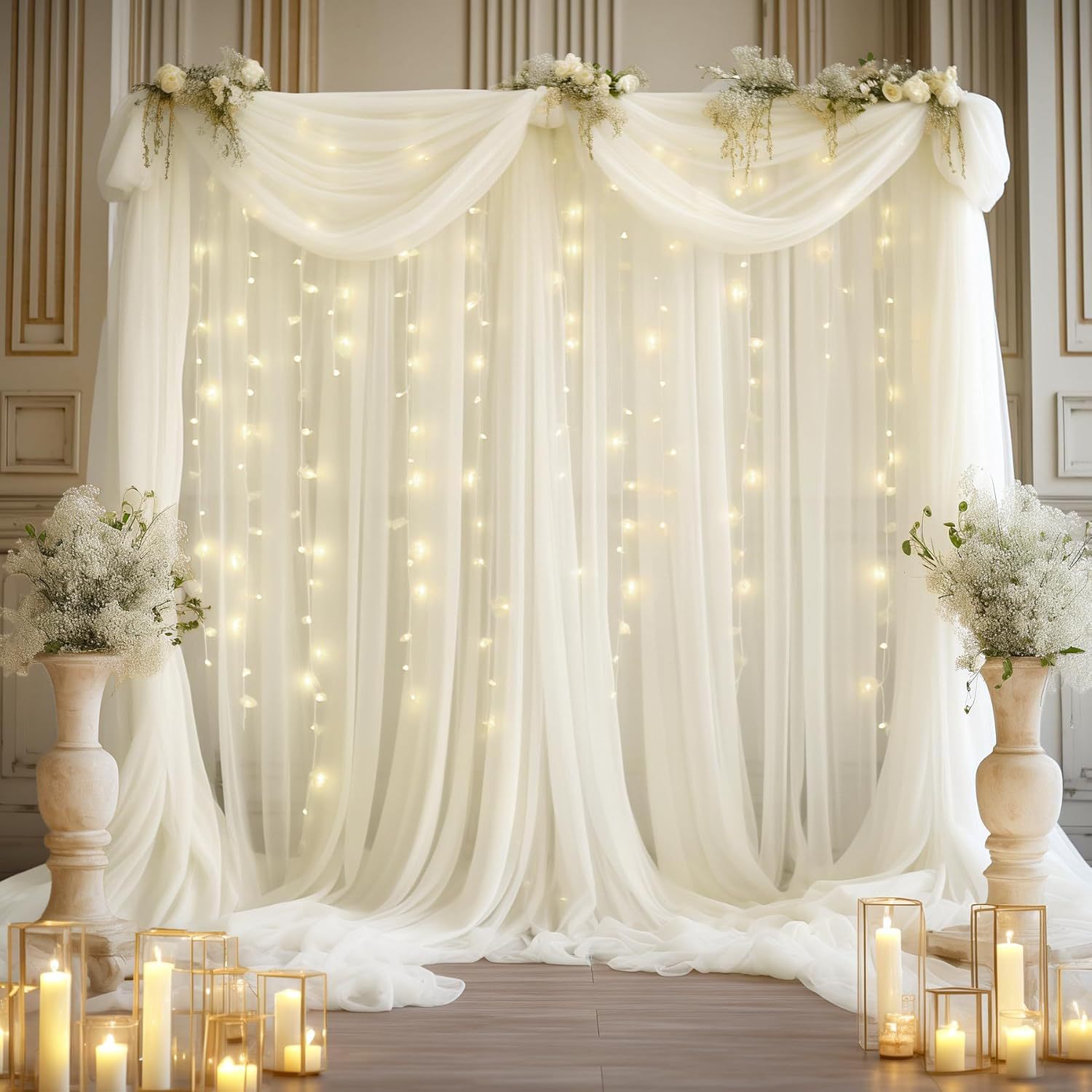 1 Pack Wedding Tulle Backdrop  - Lighting Decor Photos review and price